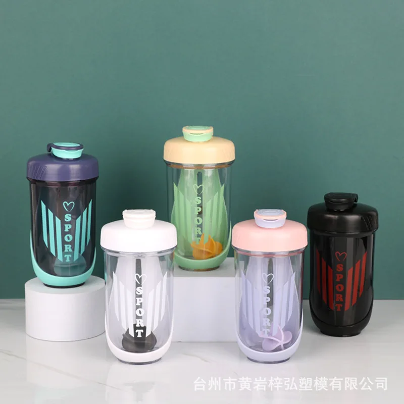New 590ML Sports Protein Powder Shaker Cup Boys and Girls Summer Milkshake Cup Portable Lifting Rope Casual