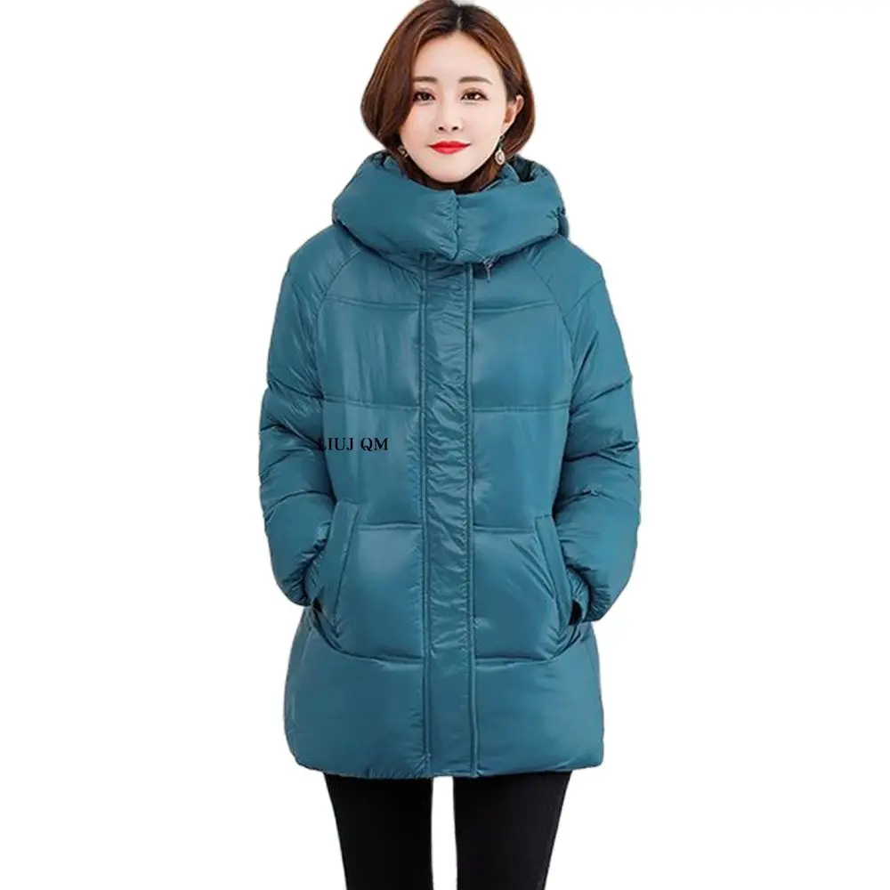 

New Large Size Clothes Women Winter Jacket Short Warm Parka Female Coat Thicken Cotton Padded Jacket Hooded Loose Basic Tops
