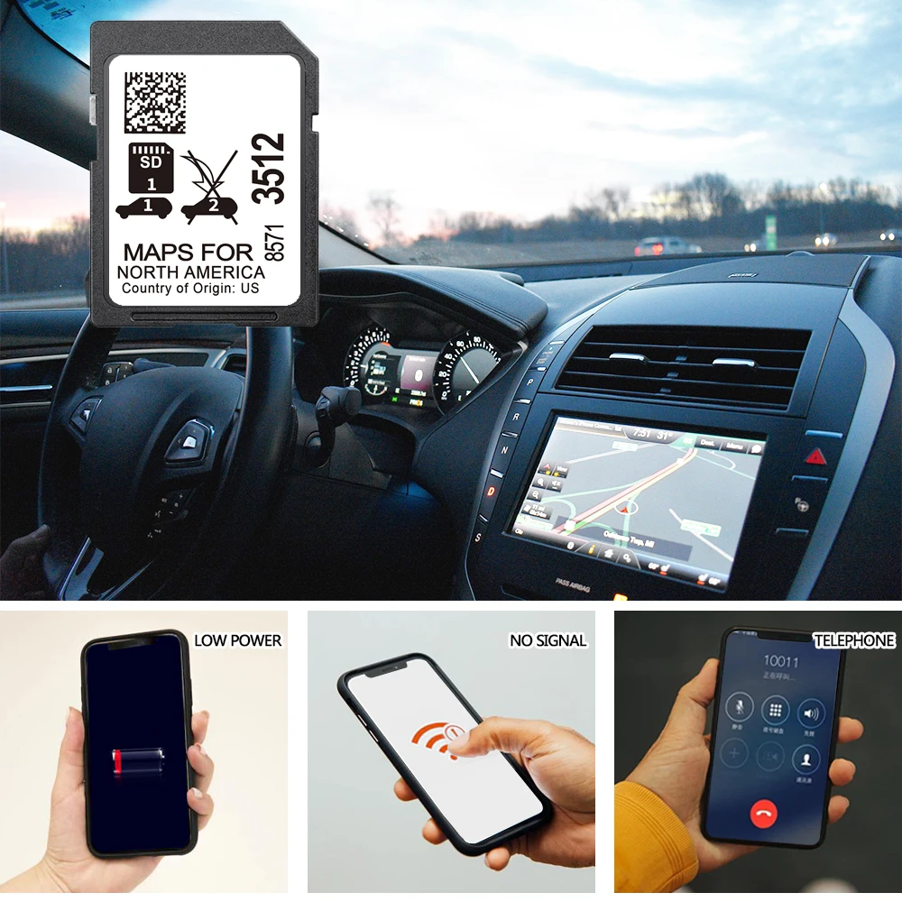 for GM GMC Acadia/Canyon/Sierra/Terrain/Yukon Sat Navi System SD Card Upgrade North America Map GPS Software Accessories