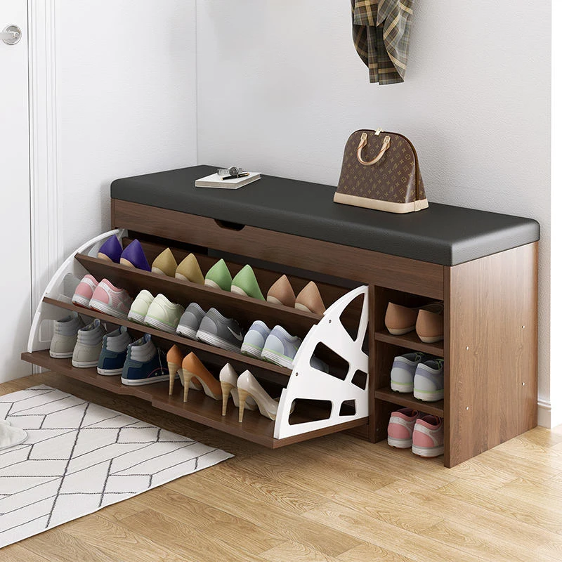 

Factory wooden white rotatable shoe cabinet with shelves