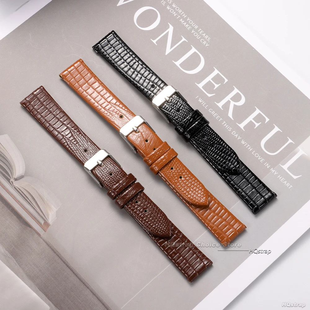 Elegant Universal Leather Watch Strap - Soft Wrist Band with Steel Buckle