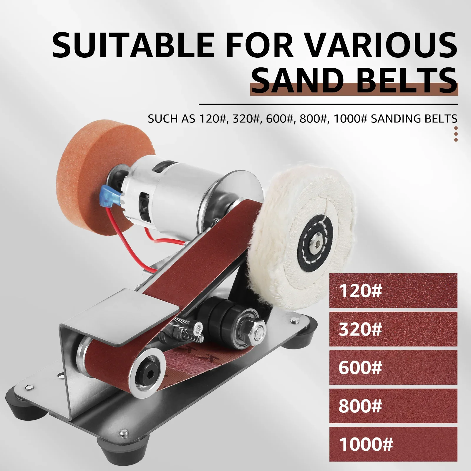 110v Electric Belt Sander 7 Speed Adjustable Grinder Diy Belt Sander For Cutlery US Plug Band Sharpening Machine Polish Tools