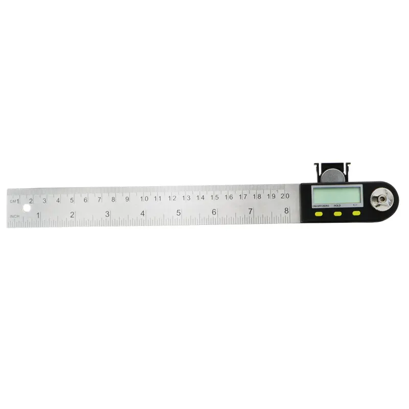 200mm Stainless Steel LCD Digital Protractor Goniometer Gauge Angle Finder Ruler 