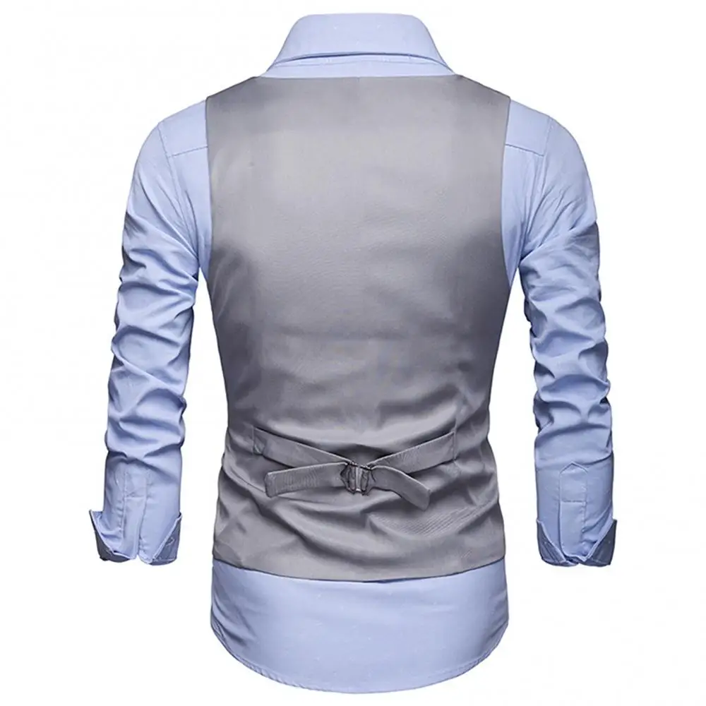 2020 New Men's Classic Formal Business Plus Size Men Solid Color Suit Vest Single Breasted Business Waistcoat Waistcoat 6