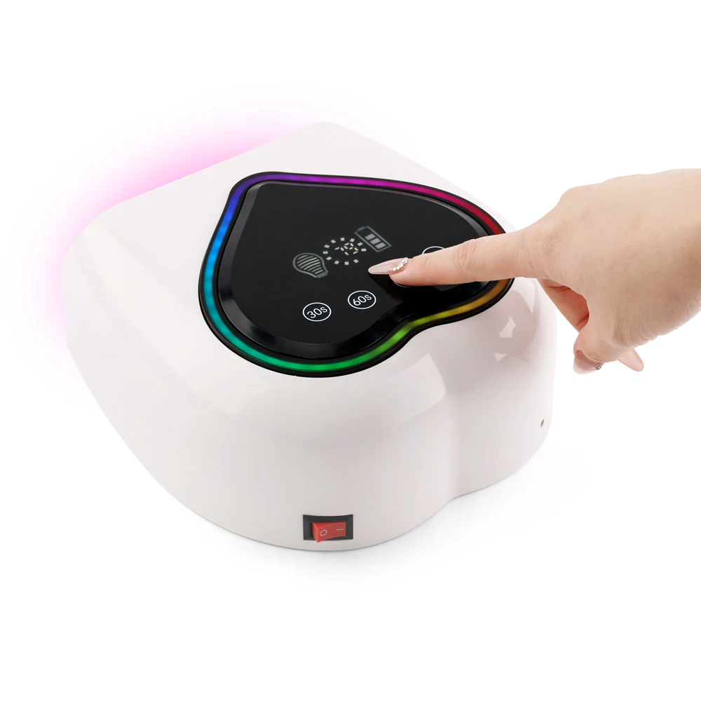 Professional Rechargeable Nail Dryer Nail Lamp 98w UV Lamp Curing LED Battery Charging Rainbow Light