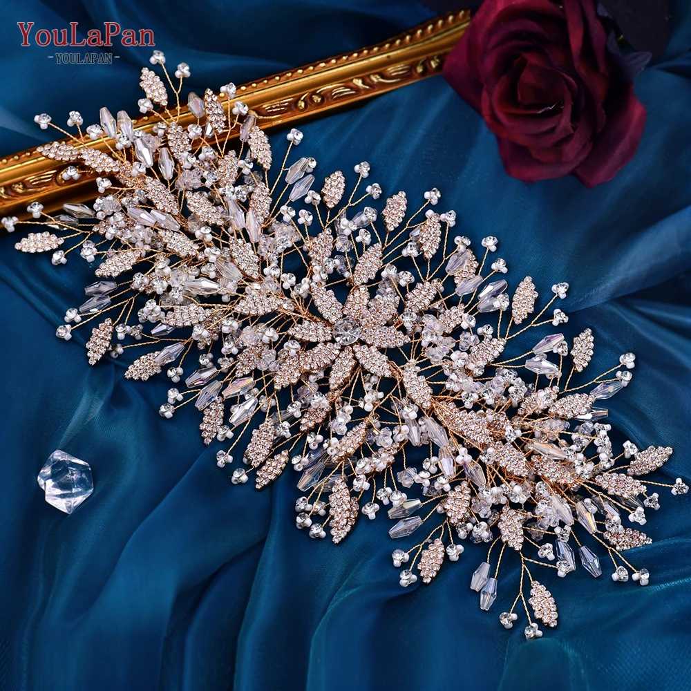 YouLaPan HP377 Ladies Wedding Crown Bridal Crowns for Brides Hair Accessories Metal Crystal Bridal Hair Band Wedding Tiara hair accessory,hair headdress,bridal headwear,hair band crown