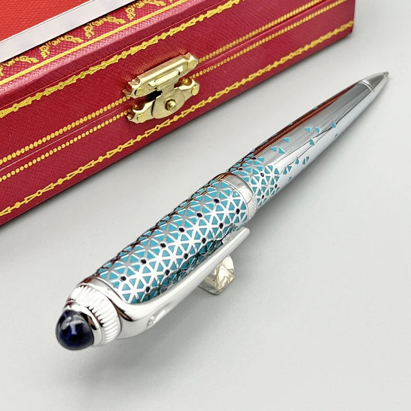 Lan Ca- Ballpoint Pen Luxury Cyan Triangle and Scale Off Pattern Writing Smooth Classic Office School Stationery ts roadster de ct luxury cyan triangle and scale off pattern ballpoint pen writing smooth classic office school stationery