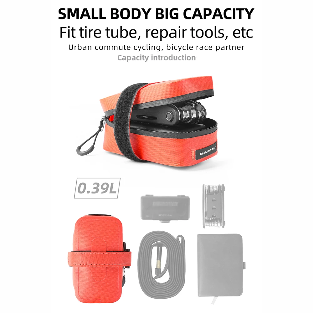 Rhinowalk Bike Saddle Bag Waterproof Bicycle Seat Bag Under Seat Pack Cycling Tool Pouch for Mountain Road Bike