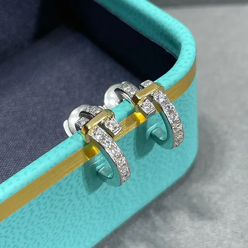 

High quality 925 sterling Silver Surround Cross Earrings Women's simple personality luxury brand jewelry anniversary gift