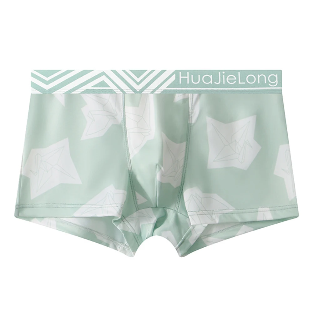

Sexy Mens Printed Trunks Underwear Cotton Home Panties Bulge Pouch Boxer Briefs Breathable Underpants Thin Lingerie Homme