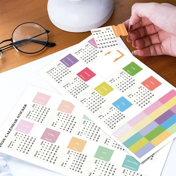 2 fogli 2026 adesivi calendario, adesivi pianificatore mensile, etichette per quaderni di album fai da te, pianificazione, uso scolastico/ufficio