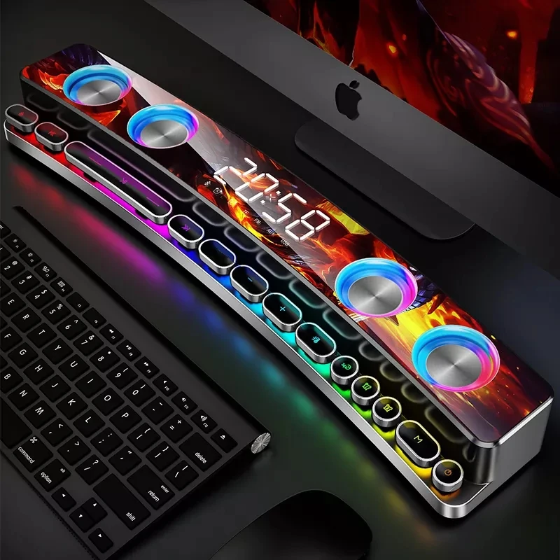 3600mAh BT Wireless Game Bluetooth Speaker Soundbar USB 3D Stereo Subwoofer AUX Home Indoor Computer Loudspeaker