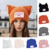 Fashion Double-layer Loverboy Cat Ear Knit Hat Warm Niche Design Pig Ear Woolen Hat Soft Thicke Warm Cap Autumn and Winter 1