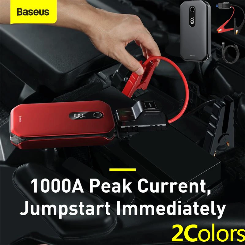12000mah, 1000a Baseus - Portable Car Emergency Jump Starter, Auto Start Device, 12V Battery