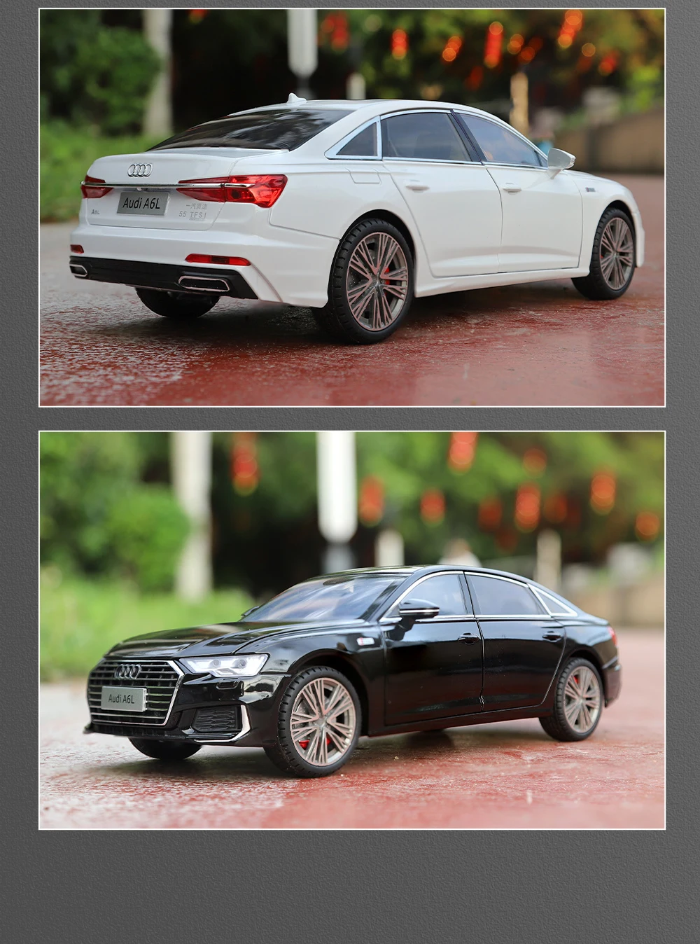1:18 Audi A6 Limousine Alloy Die Cast Toy Car Model Sound And Light Pull Back Toy Collectibles