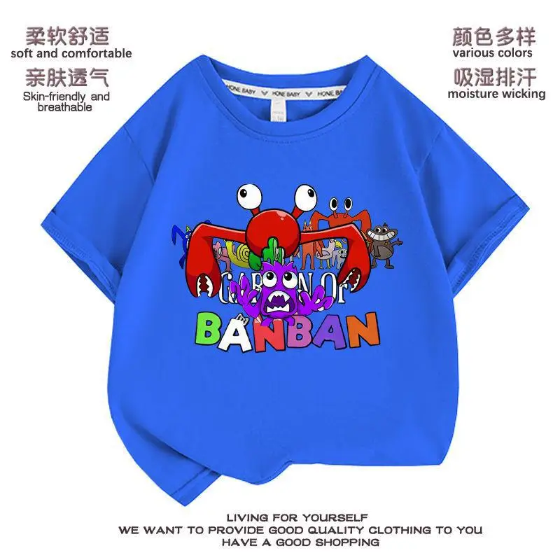 

New Garten of Banban Children's Clothing Banban Paradise Game Children Summer Short-sleeved Student T-shirt Cartoon