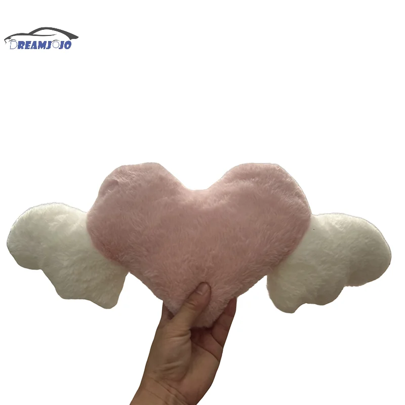 하트 모양 자동차 머리 받침 봉제 러브 목 베개 시트, 범용 요추 베개 지지대 액세서리, 등 쿠션