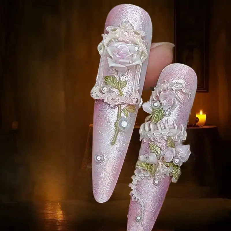 1Pcs 3D 뱀 뼈 금형 네일 아트 장식 액세서리 DIY 디자인 실리콘 장식 네일 아트 템플릿 손톱 금형