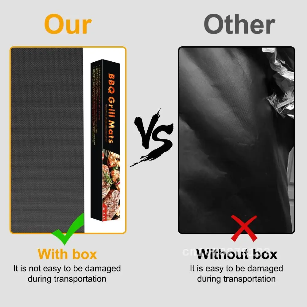 

Outdoor Charcoal Barbecue Grilling Accessories, Non-Stick Barbecue Baking Pad, Reusable and Easy to Clean BBQ Grill Mat, 1, 2, 3