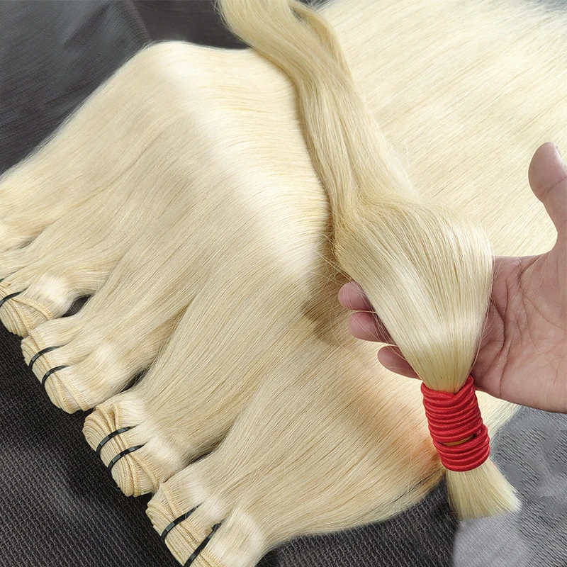 613 Blonde Hair Brazilian Straight Virgin Double Drawn Bundles Human Hair Weaves Bundles 10" to 30" Honey Blonde Extension