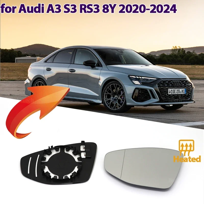 Cristal De Espejo Retrovisor Izquierdo Para Audi A3/S3/RS3 2013-2020 - Repuesto Original Compatible