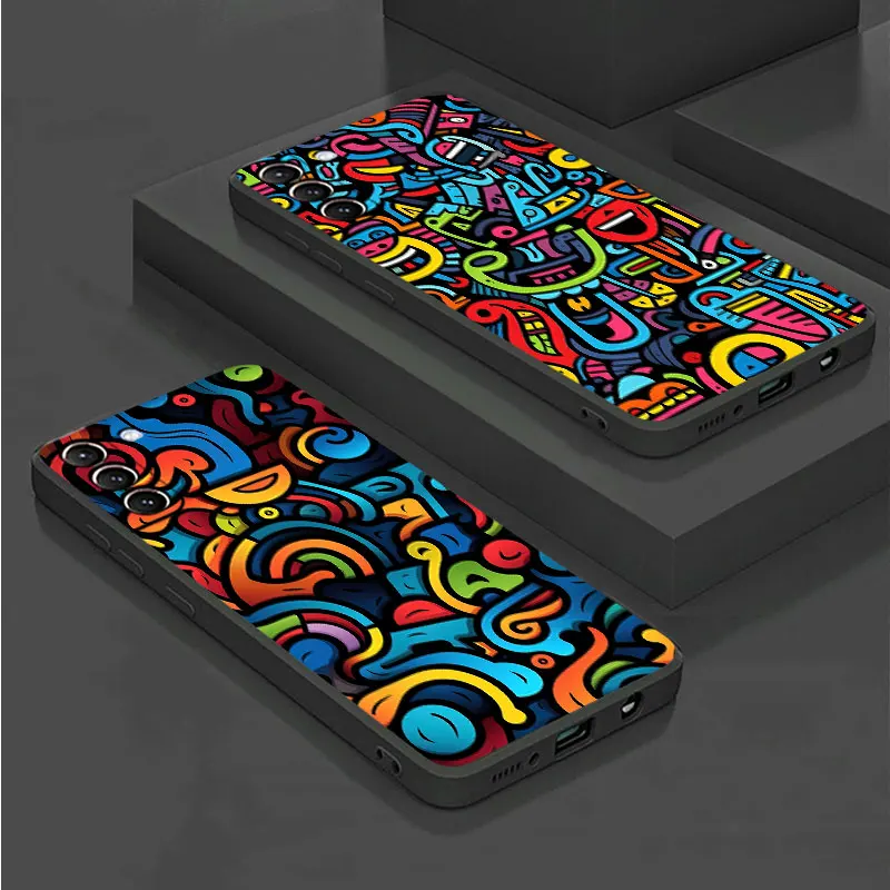 Colorful Lines Graffiti Soft Shell Phone Case
