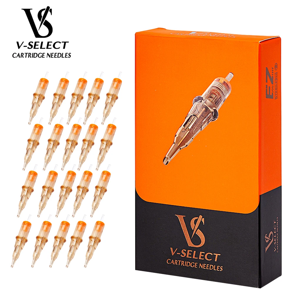 EZ V System Tattoo Cartridge Round Shader (RS) Needles Safety Elastic Membrane for Rotary Machine Grip Suppies 20 Pcs/Box