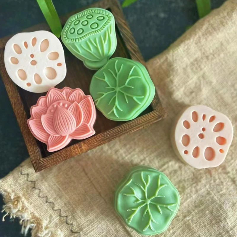 Creative Lotus Flowers Handmade Soap Silicone Molds DIY Leaf Aromatherapy Plaster Gypsum Crafts Mold for Car Decoration
