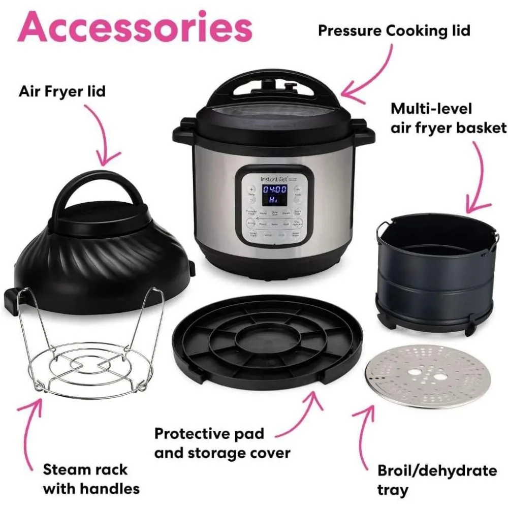 11-in-1 Air Fryer and Electric Pressure Cooker Combo with Multicooker Lids that Fries, Steams, Slow Cooks, Dehydrates 6