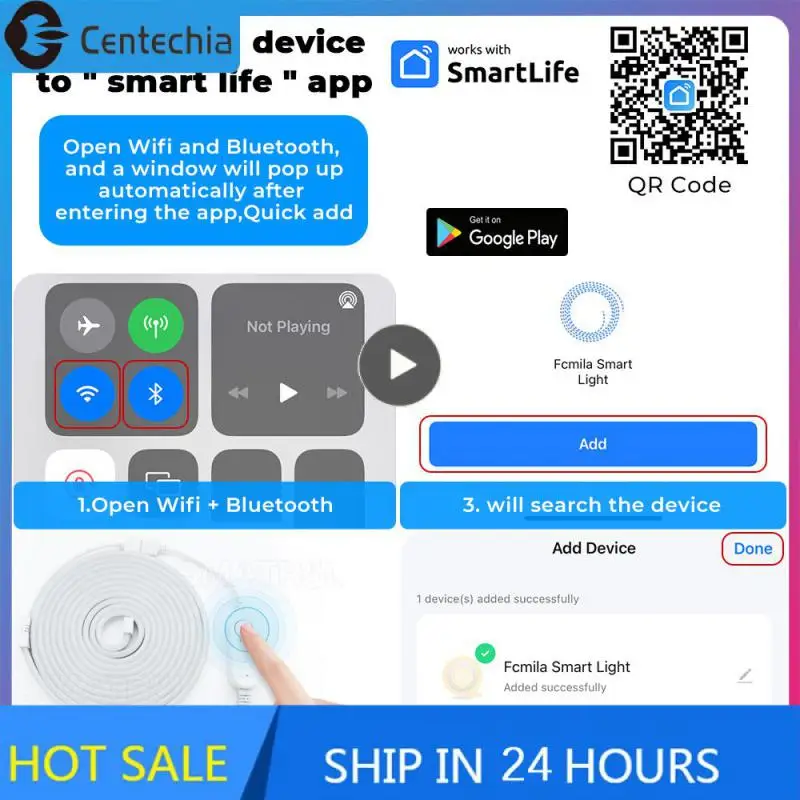 

Смарт-лампа Tuya WIFI, неоновая полоса, силиконовая лампа, лампа для дистанционного управления музыкой, приложение для голосового управления, таймерная полоса, фоторежим, RGB