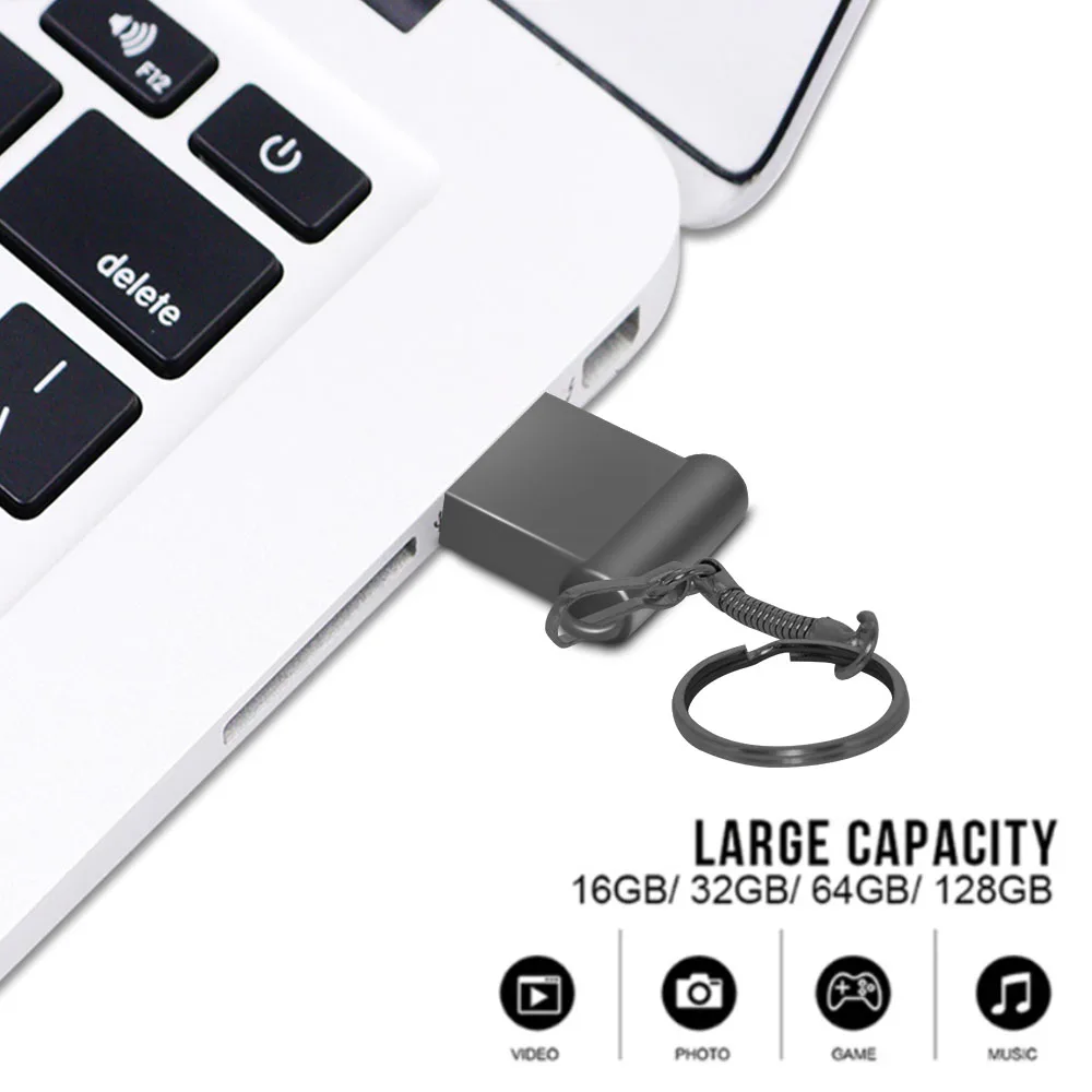 USB 스틱 패션 금속 2.0 미니 금속 버튼 USB 플래시 드라이브 모바일 스토리지 디스크 64 기가 바이트 펜 드라이브 개인 메모리 스틱