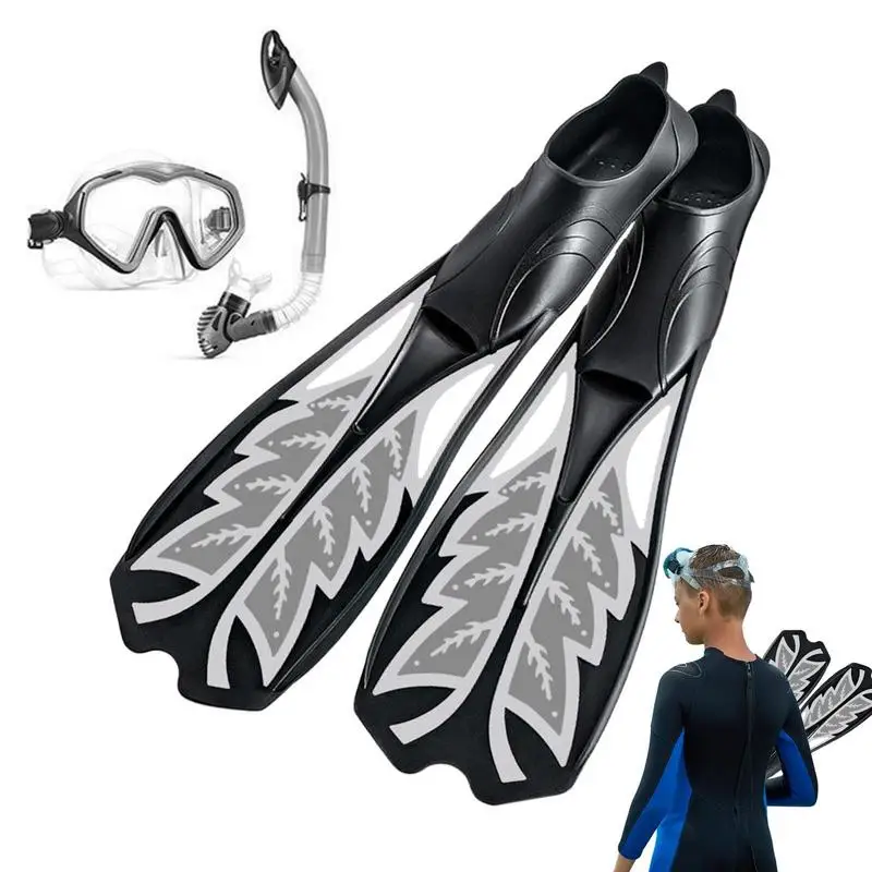 

Fins For Diving Set Long Flippers Good Rebound Flexible With Adjustable Head Strap Diving Set Anti Slip Snorkeling Set With
