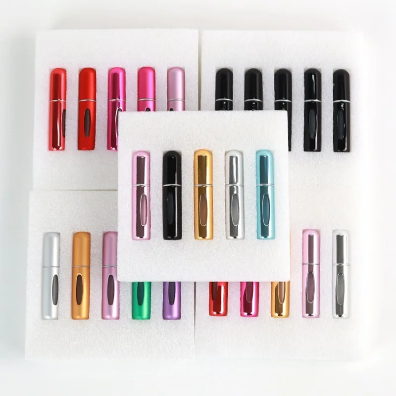 Portable Refillable Perfume Bottle Set - 5ml Travel Spray Containers (5pcs)