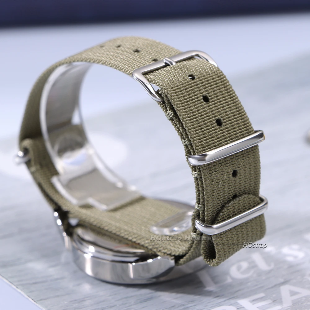 Rugged Ribbed Nylon Watch Strap for Military-Style Timepieces