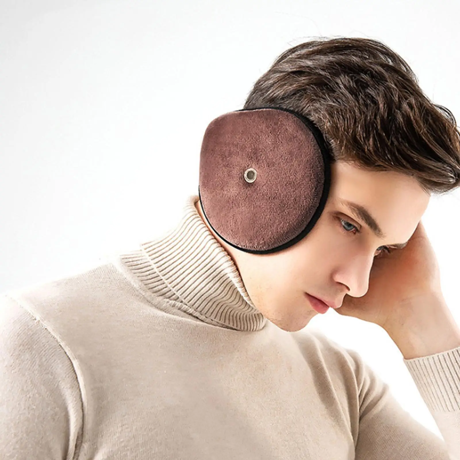 1pc Men's Brown New Style Warm Ear Muffs For Cold Weather