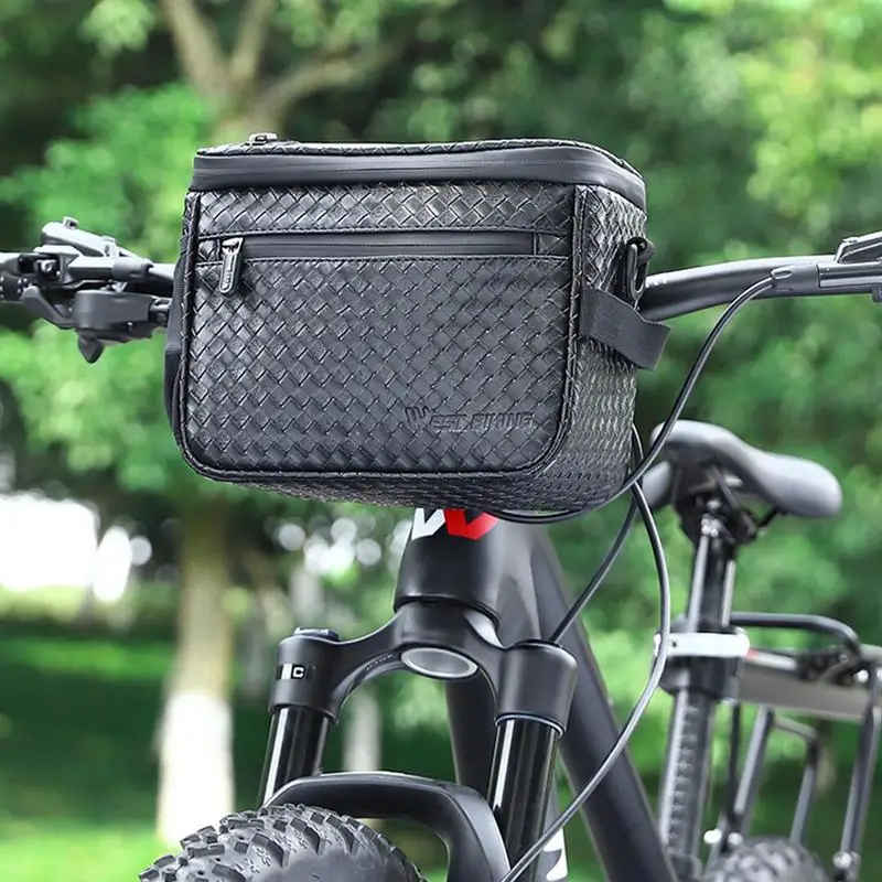 

4.5L Bike Front Bag Touch Screen Phone Handlebar Bag Insulated Bicycle Cooler Bag With Shoulder Strap MTB Road Cycling Accessory