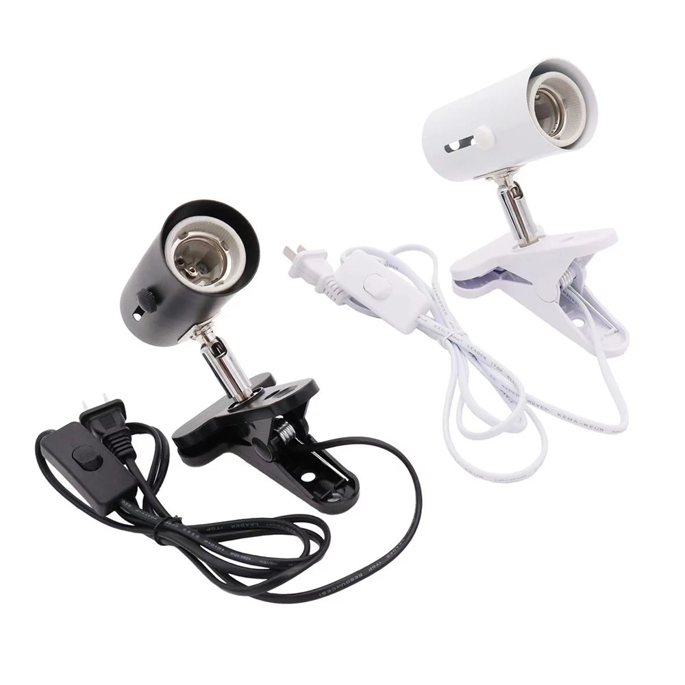 E27/E26 300&deg; Adjustable Desk Clip Lamp Holder 1.5M