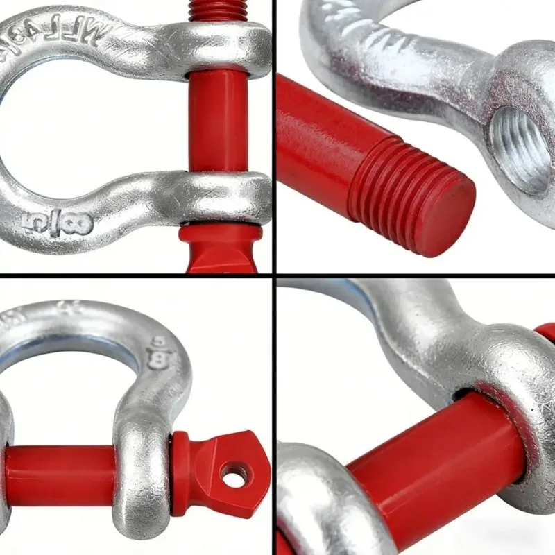 Heavy Duty Forged Carbon Steel D Ring Anchor Shackles - Set of 2