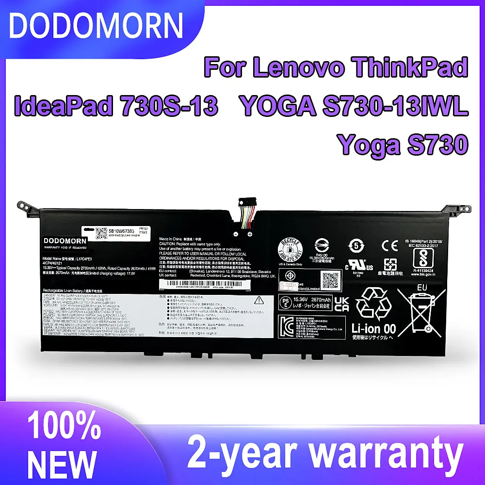 

DODOMORN Новый L17C4PE1 Аккумулятор для ноутбука Lenovo YOGA S730-13 (81J0) IdeaPad 730S 13 730S-13IWL L17M4PE1 L17S4PE1