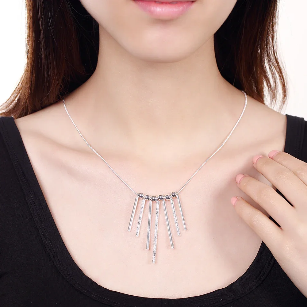45cm 925 Sterling Silver necklace European charm for women wedding jewelry
