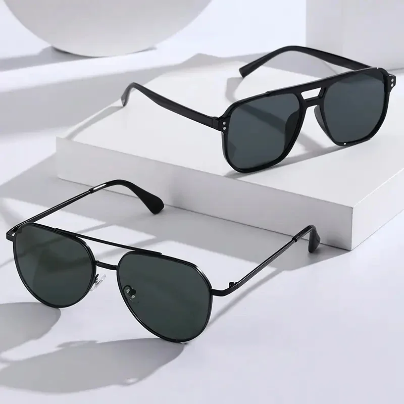 2pcs Unisex Classic Pilot Frame Casual Modern Simple Style Sunglasses For Men Daily Clothing Accessories Vacation Driving