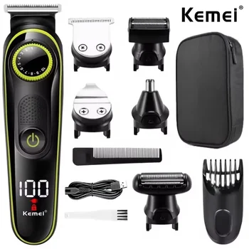 Kemei 696 tondeuse à cheveux électrique tondeuse multifonctionnelle pour hommes rasoir électrique pour hommes rasoir nez 5 en 1 tondeuse professionnelle