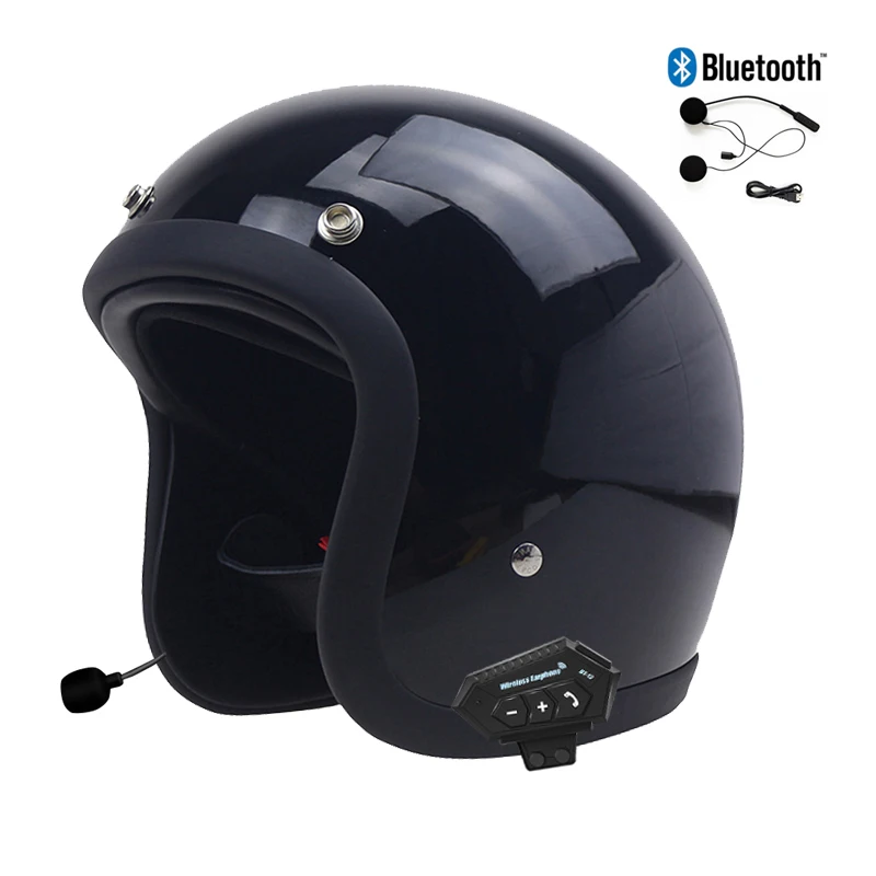Bluetooth Retro Vintage Tt & Cocascos Open Face Casco Moto Scooter Moto Capacetes Jet Dot Approvato Cascos Casque Cafe Racer