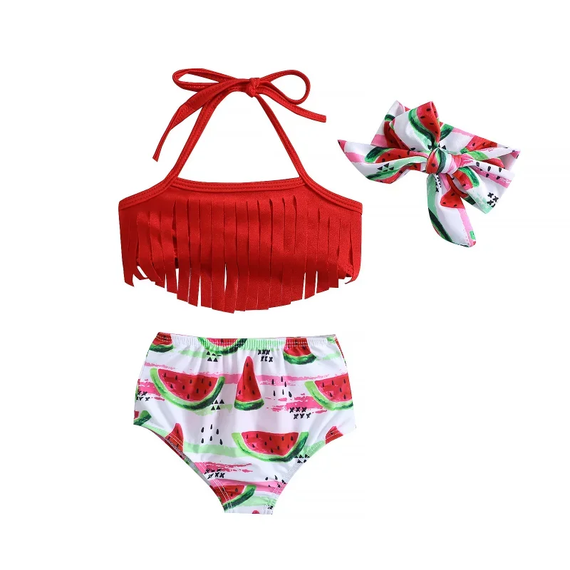 NewbornInfantBabyGirlSwimsuit2PieceWatermelonBathingSuitBaby