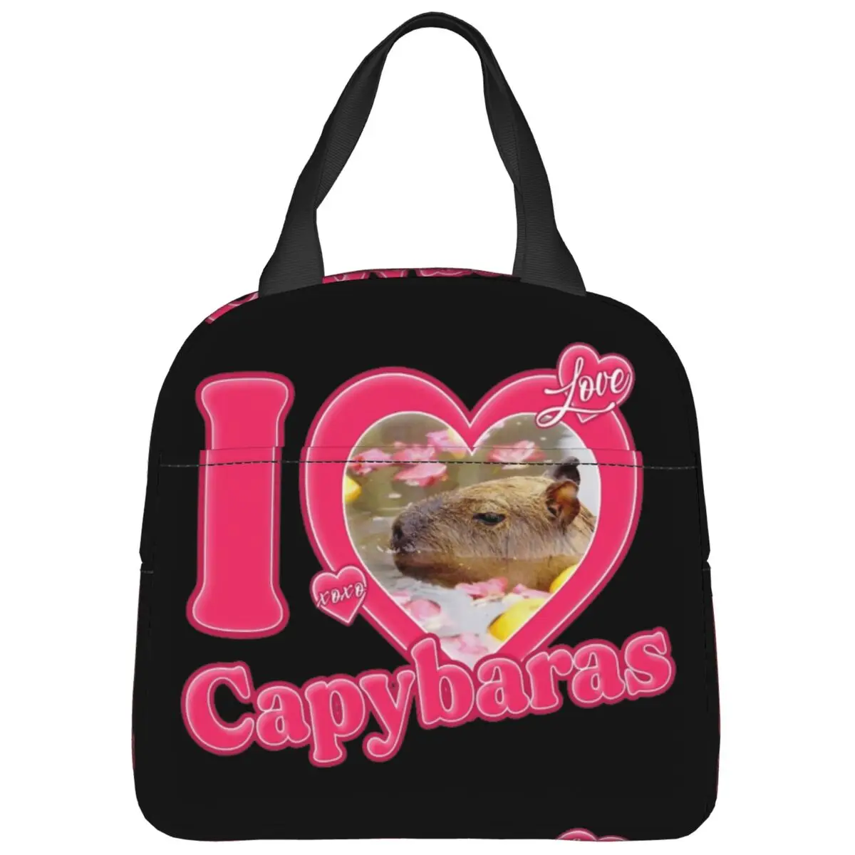 

Сумка для ланча I Love Capybaras, теплоохладитель, Портативная Сумка-тоут для пикника