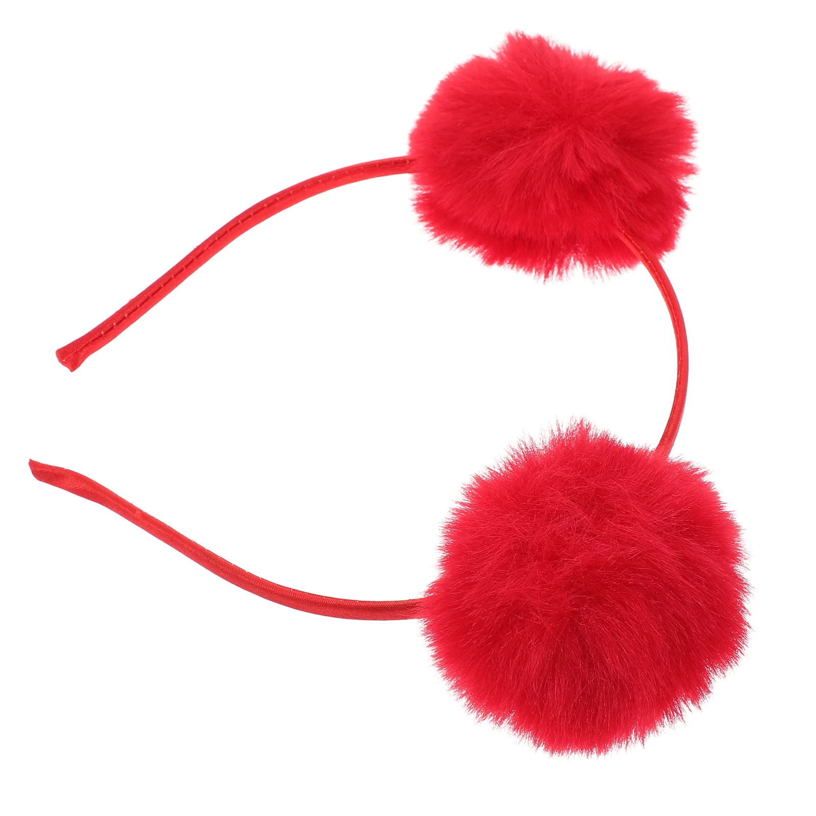 Festive Red Cat Headband Hair Band Party Headdress Carnival Accessories Pom Pom Headbands Costumes Accessories