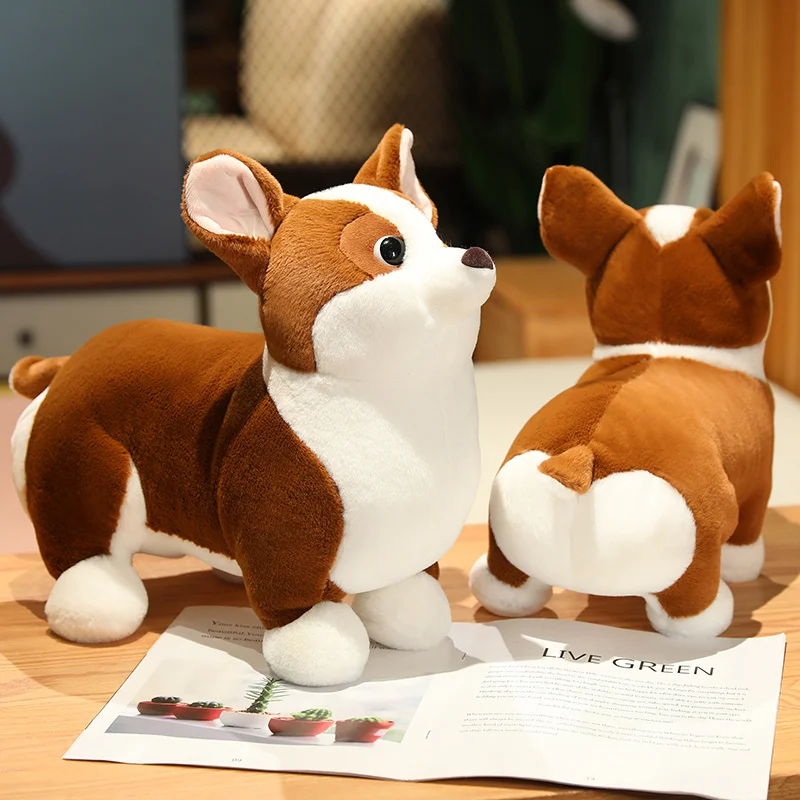Cute Simulation Dog Stuffed Animal Brown Short Legs Corgi Stuffed