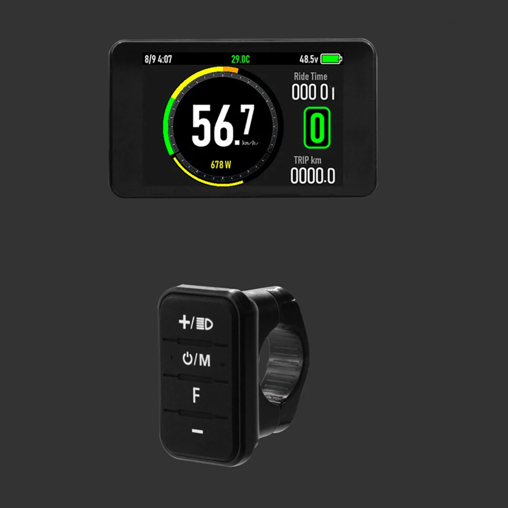 Écran LCD Coloré T8 Pour Vélo Électrique - 24V à 72V, Compatible 2# 5S KDS Bafang V5.2 KT, Pour E-Bike Et Scooter - 9