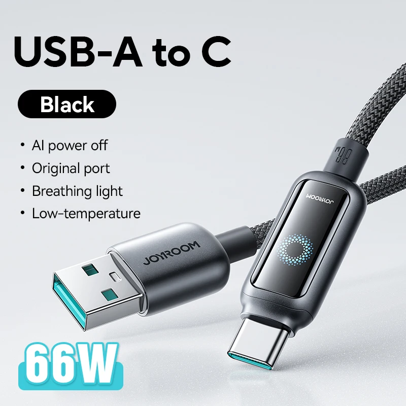 ตัวเลือกสินค้า สายชาร์จ Joyroom USB-C 100W ชาร์จเร็ว ปิดอัตโนมัติ สำหรับ iPhone 16 Pro Max & Samsung Galaxy