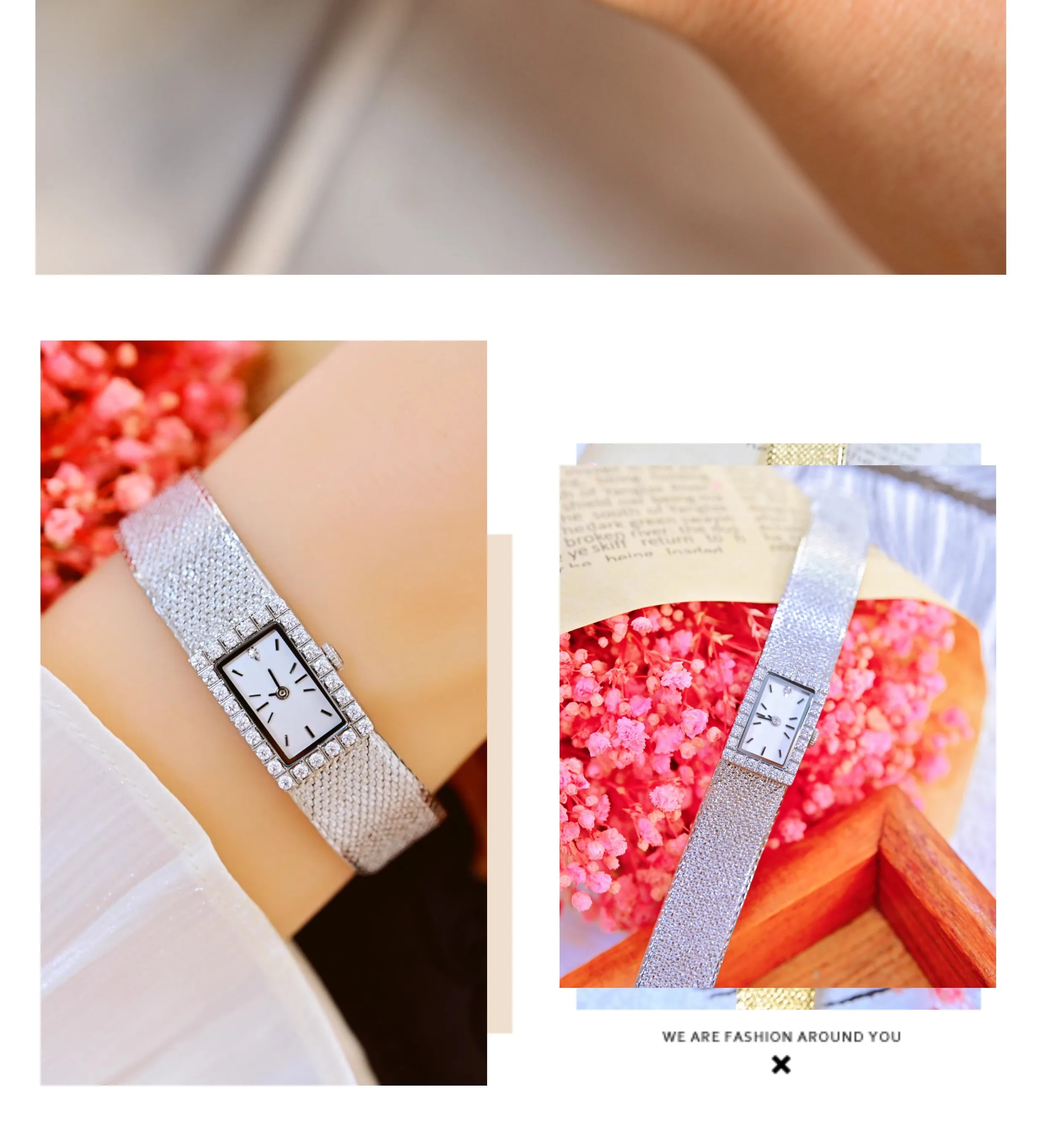 Montre de luxe incrustée de diamants pour femmes, bijoux vintage faits à la main, en or, cadeaux antiques, fête du printemps, nouveau, 2024_voghion.com